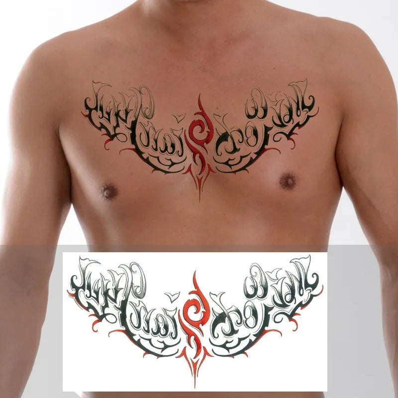 Large Waterproof Temporary Tattoo Sticker – Floral Butterfly Gem