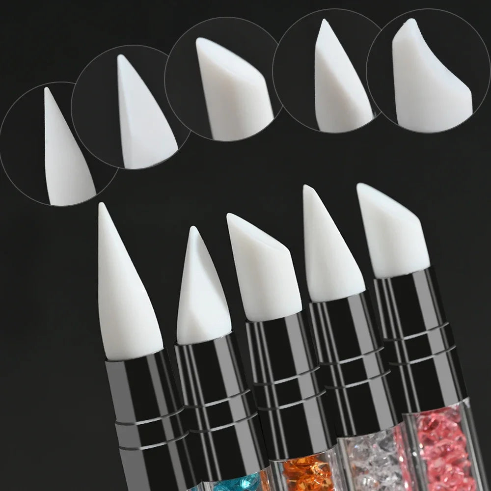 5-Pc Dual-Tip Silicone Nail Sculpture Pen Set – 3D Carving Nail Sculpture Pen HIP