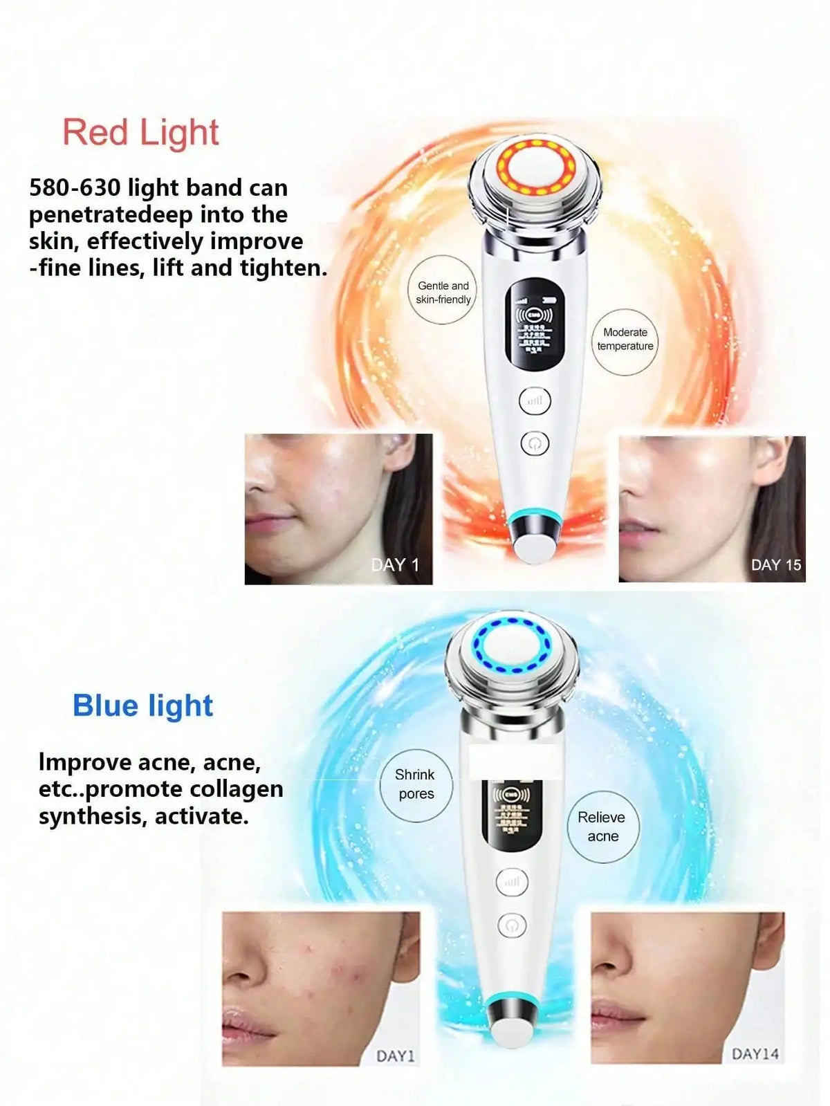 RF Face Lifting Massager – LED Photon & Radio Frequency Device RF Beauty Massager HIP