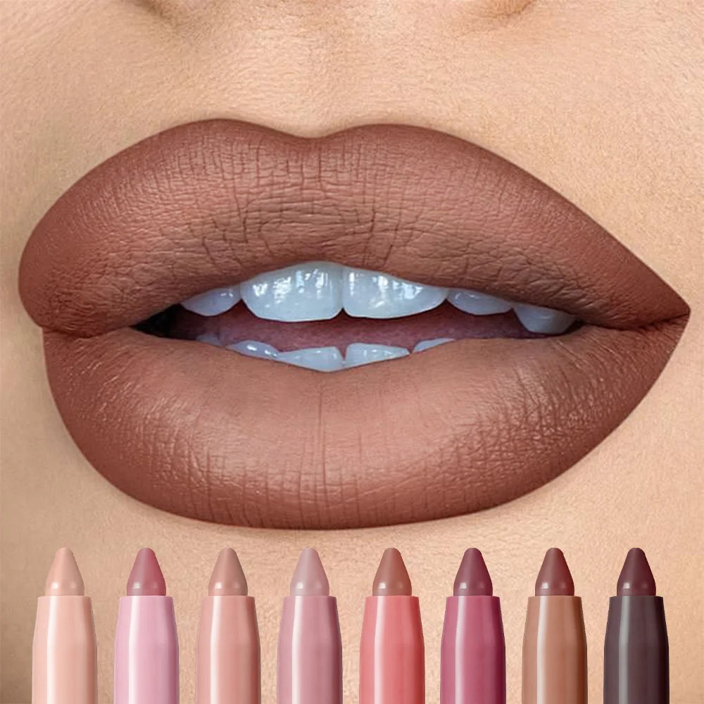 Waterproof Long Lasting Matte Lip Liner Smooth Glide Creamy Pigmented Shades Smudge Proof Cosmetic Lip Makeup HIP