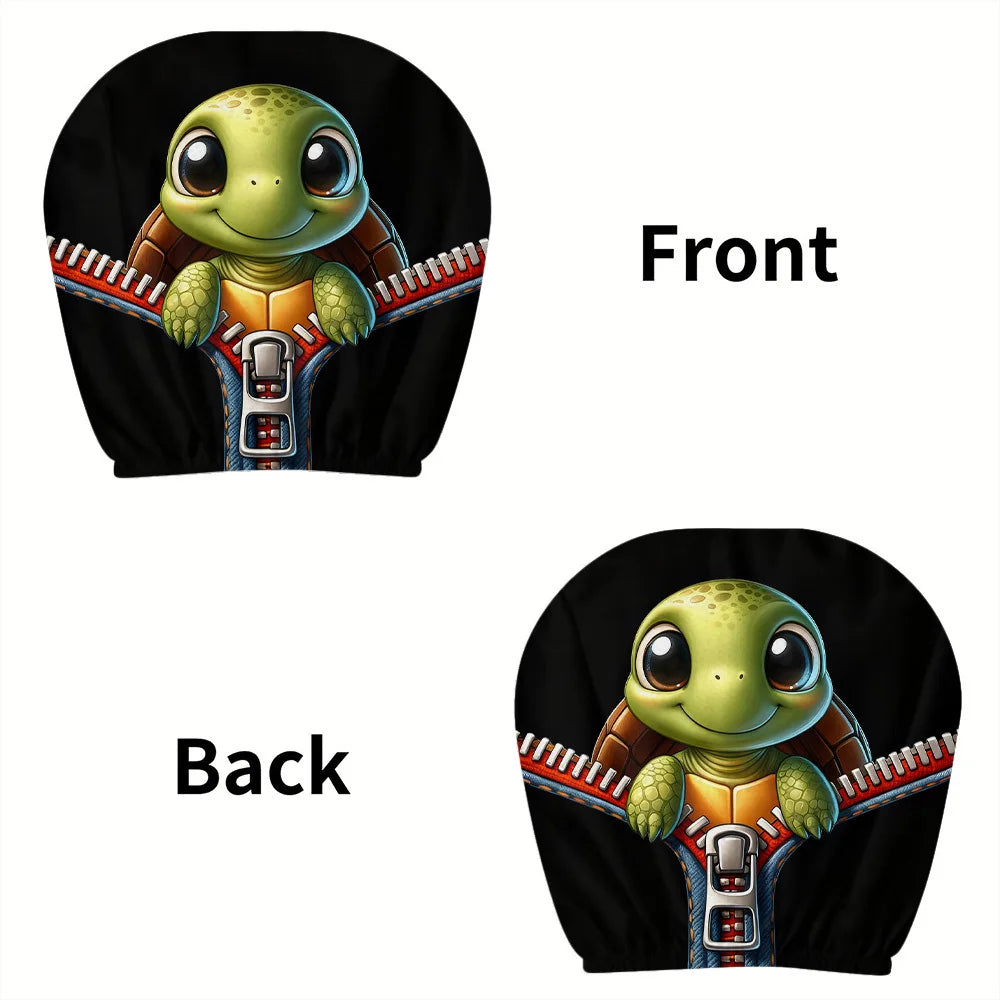 2-Pack Turtle Car Headrest Covers – Zipper Fit Protectors Car Headrest Covers HIP 1