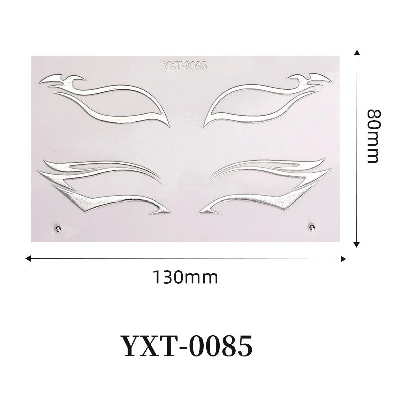 Silver Cosplay Eyelashes Eye Wing Tattoo Eyeliner Sticker Metal Facial Sticker Self Adhesive Face Decor Moon Star Tattoo Makeup HIP 0085