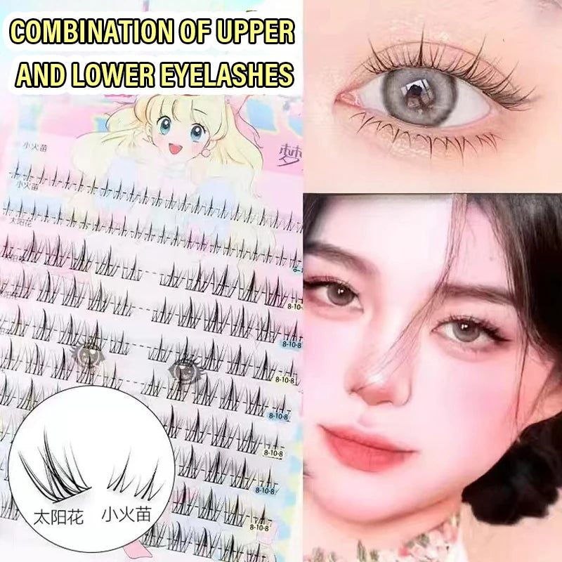 Cluster False Eyelashes – Natural Fairy Style, Transparent Band