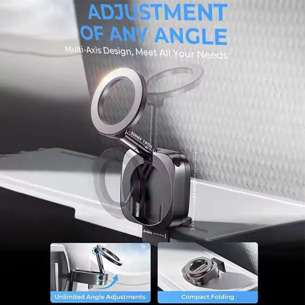 360 Rotate Foldable Mobile Stand Universal Magnetic Vacuum Adsorption Phone Holder For Car Airplane Desktop For iPhone 15 16 Pro HIP