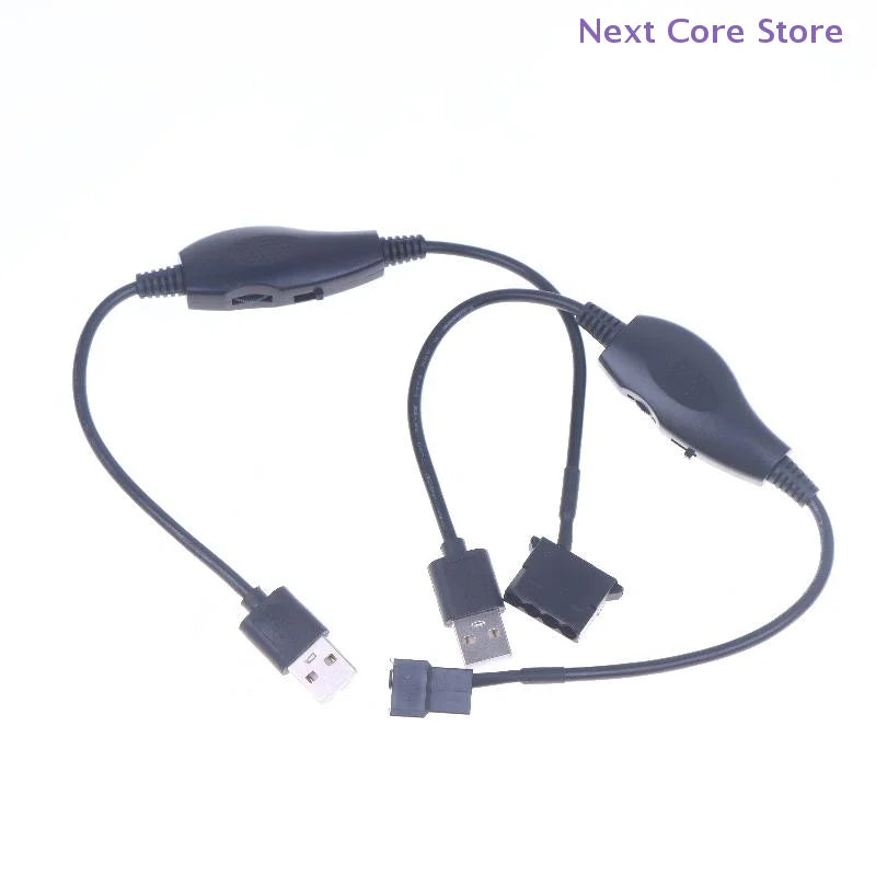 USB 5V to 12V 4-Pin PWM Fan Power Adapter Cable + Speed Switch Fan Power Adapter Cable HIP