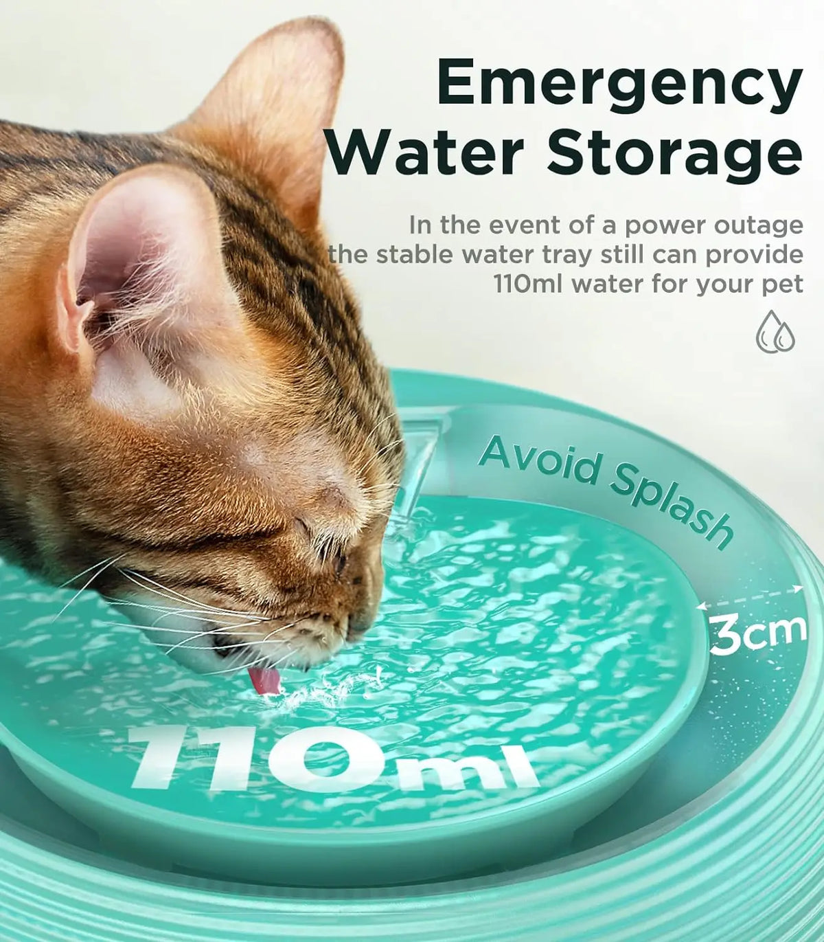 Smart Ultra Quiet Waterfall ﻿ 2.5L Cat Water Dispenser with Smart Pump Pet Water Fountain for Cats and Dogs Built-in LED Light HIP