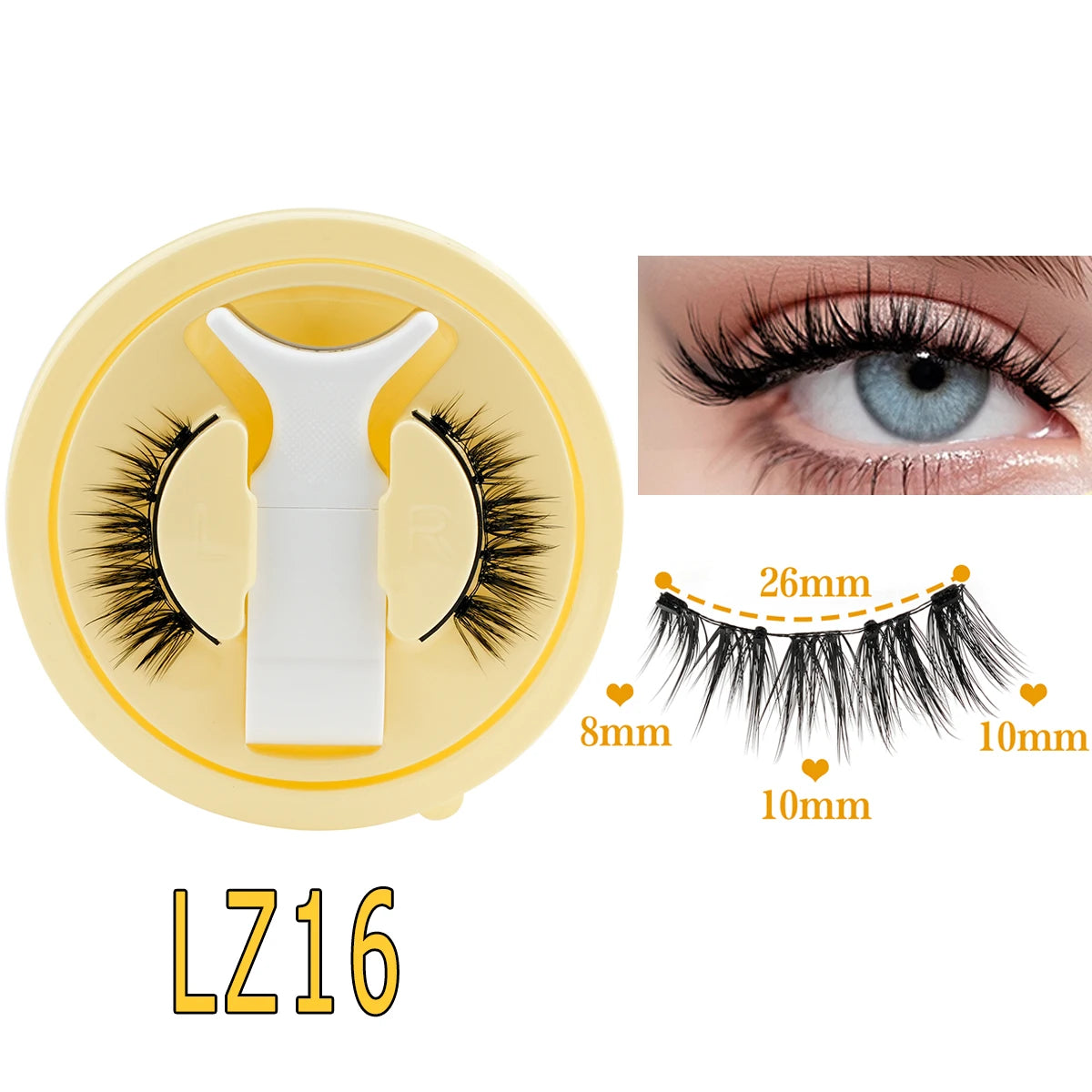 SHIDISHANGPIN 5 Styles Natural Magnetic Eyelashes Set 1 Pair Reusable No Glue Needed False Eyelashes with Magnetic Tweezers HIP LZ16
