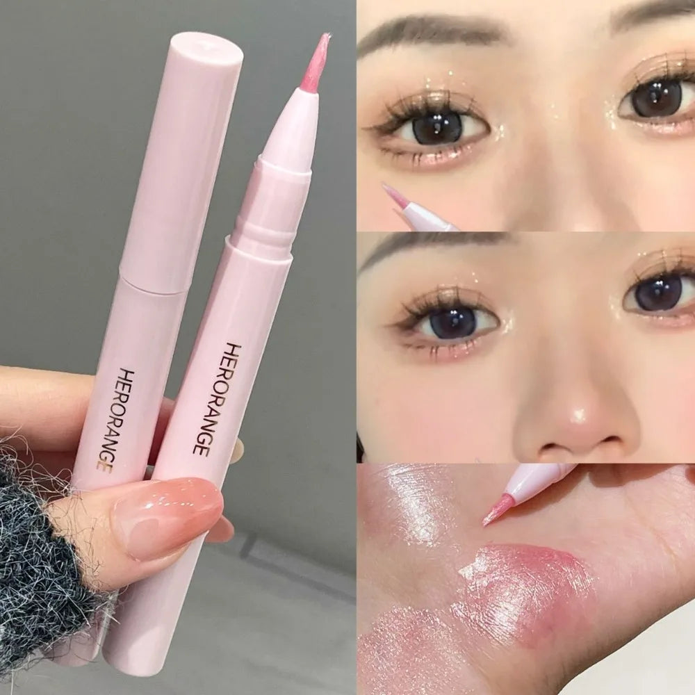 Shimmer Sleeping Silkworm Makeup Pen Fine Sparkle Liquid Pearl Highlighter Brighten Lower Shadow Line Anti Smudge Eyeliner Pen HIP