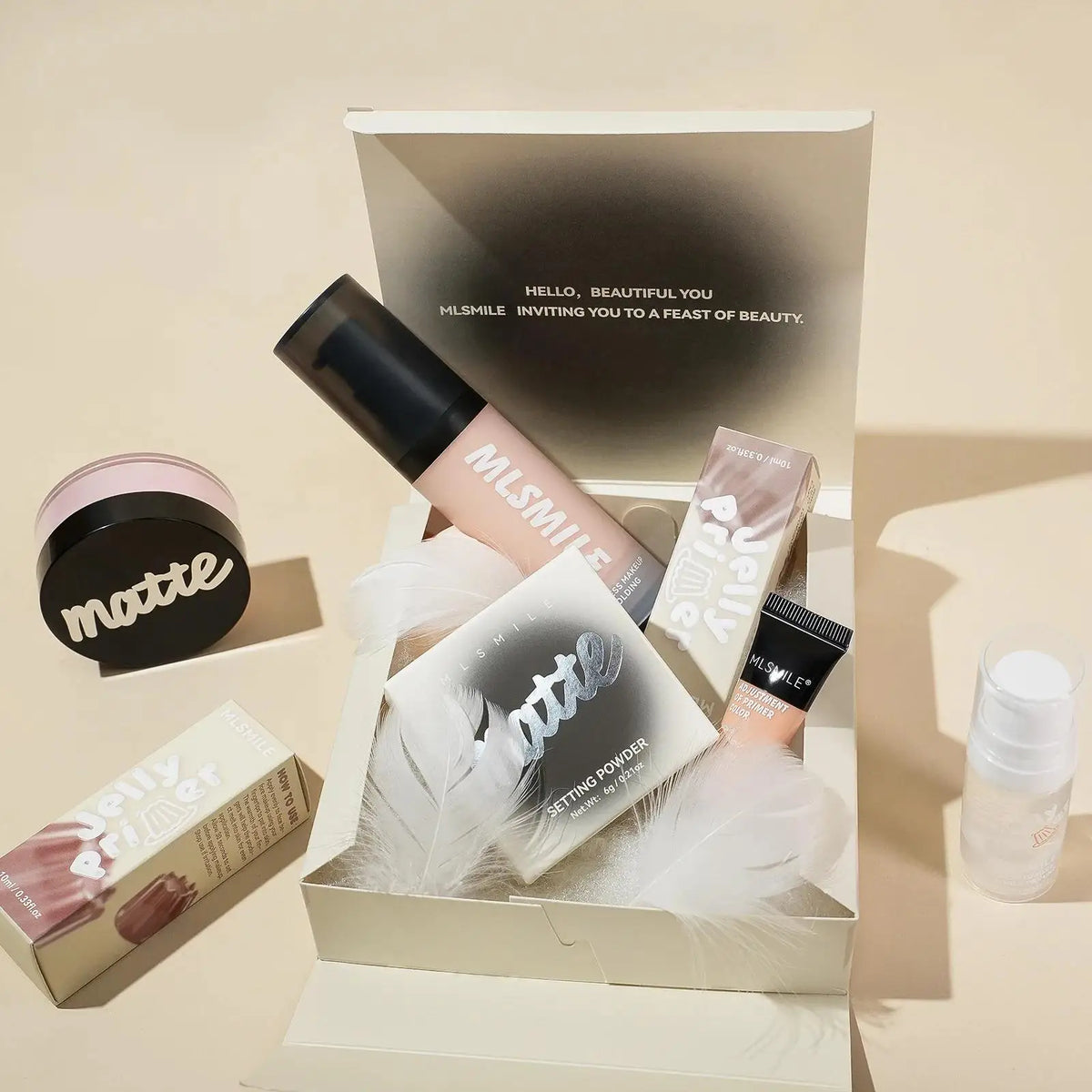 MLSMILE Flawless Makeup Set – Primer, Foundation & Powder Face Makeup Set HIP