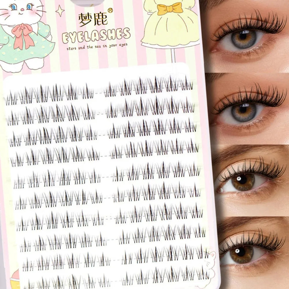 Large Capacity Segmented Lashes Transparent Black Band Sunflower False Eyelashes Natural Soft Fairy Style for Effortless Volume HIP
