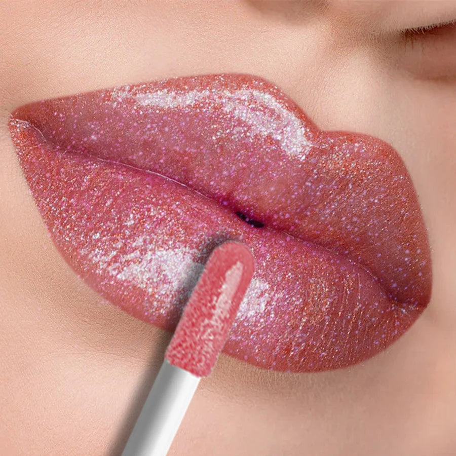 KAFURUX Shimmer Lip Gloss – Fuller Lip, Long-Lasting Glaze Shimmer Lip Gloss HIP