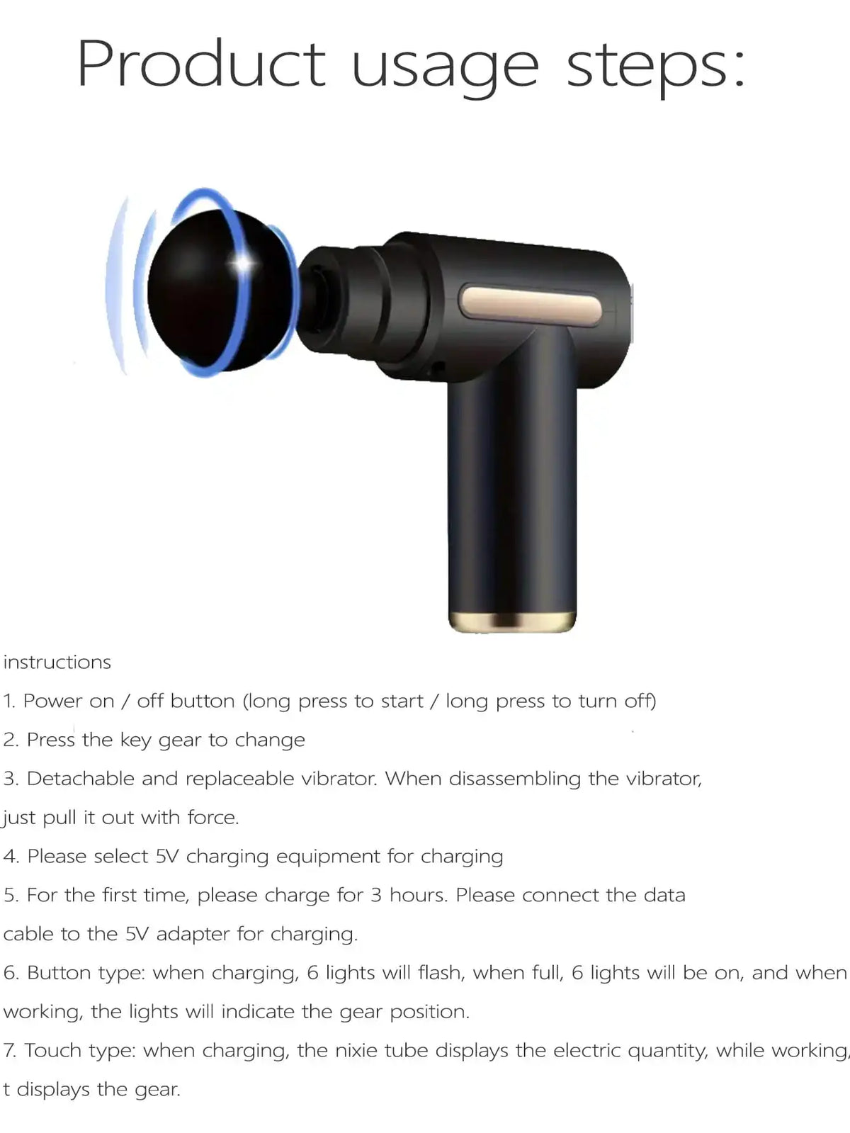 Portable Percussion Massage Gun – LED Screen & 4 Heads | AXH Percussion Massage Gun HIP