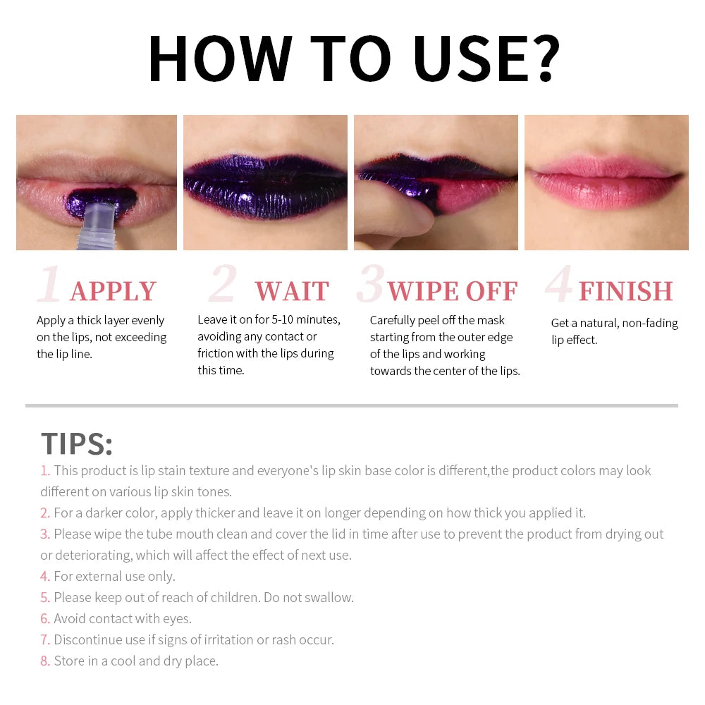 Peel Off Lip Stain Waterproof Resistant Lipsticks Cheap Lip Gloss Matte Tick for Lips Labios Inks Tattoos Makeup Ink Tint HIP