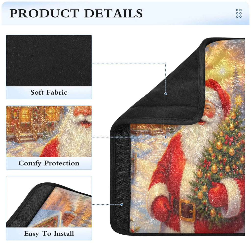 2-Pack Flannel Car Seat Belt Covers – Santa Christmas Design Seat Belt Cover HIP