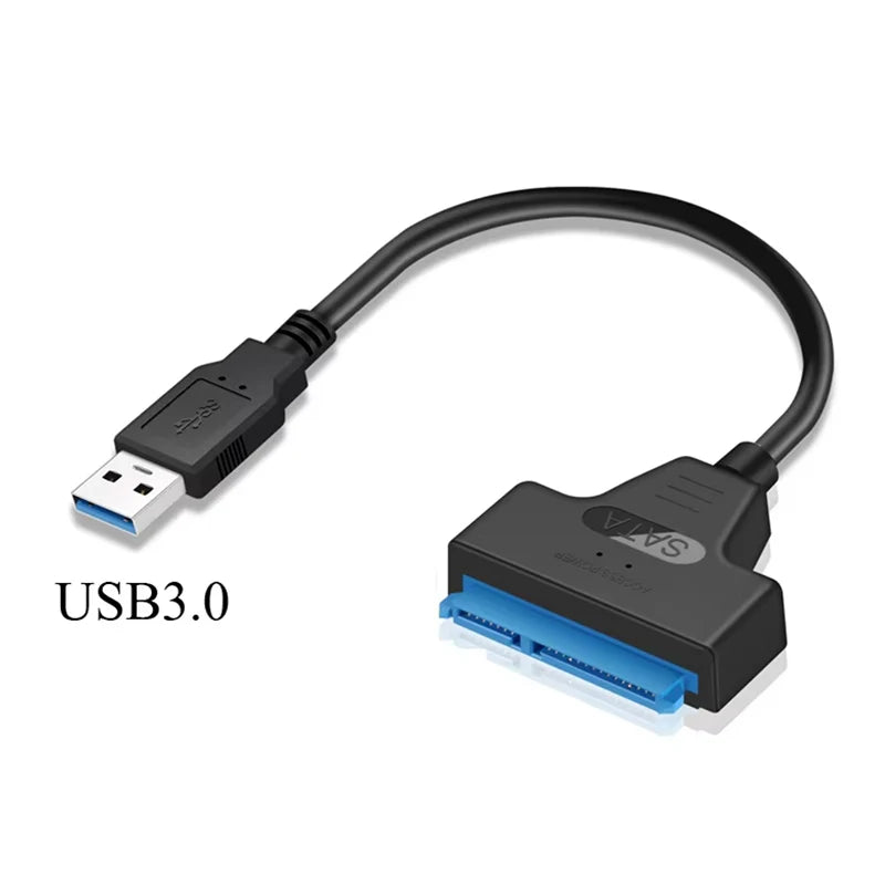 USB 3.0 to SATA Cable Adapter for 2.5" SSD & HDD | OULLX SATA Adapter Cable HIP USB3.0 to Sata about 20-25cm
