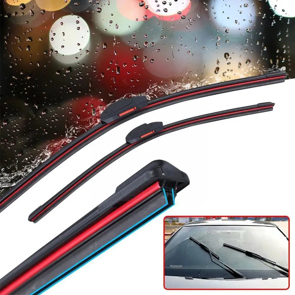 Car Windshield Wiper Blades Universal Water Repellent Wiper Blades Soft Double Layer Rubber Frameless Bracketless Car Wipers HIP