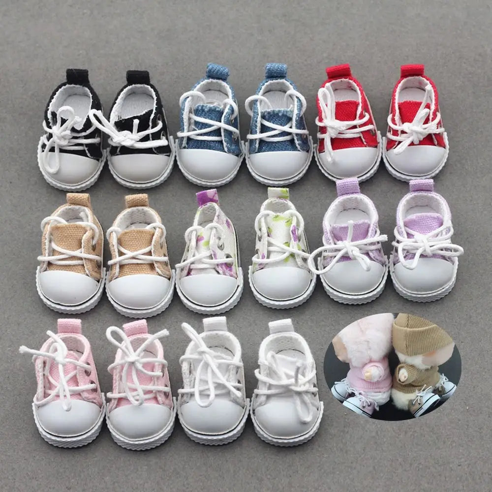 Handmade Canvas Shoes for 17cm BJD Dolls – DIY Accessories Doll Accessories HIP