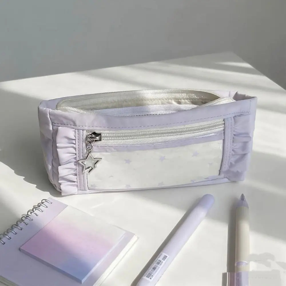 Large Capacity Transparent Pencil Case & Badge Display Pouch Pencil Case HIP