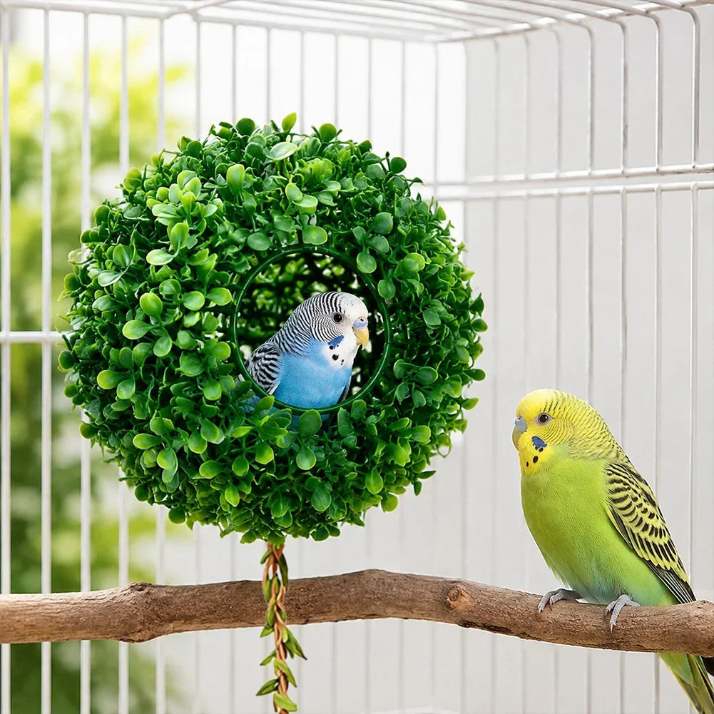 Realistic Rainforest Plant Wall Mount Nest Artificial Grass Ball Reptile Hideout Hanging Cave Decor Reptile Terrarium Decoration HIP