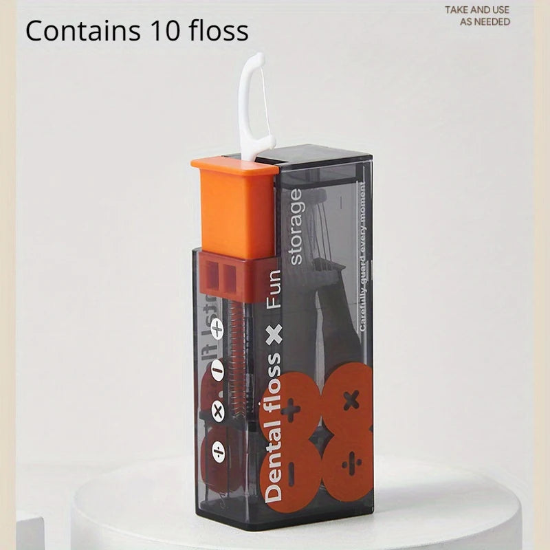 Portable Dental Floss Dispenser Box – 10 Picks, Auto-Refillable Dental Floss Dispenser HIP