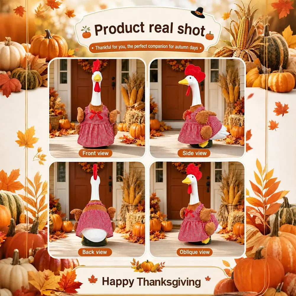 Thanksgiving Day Turkey Costume Set 23 Inch Porch Goose Outfit Garden Decor For Yard Lawn HIP