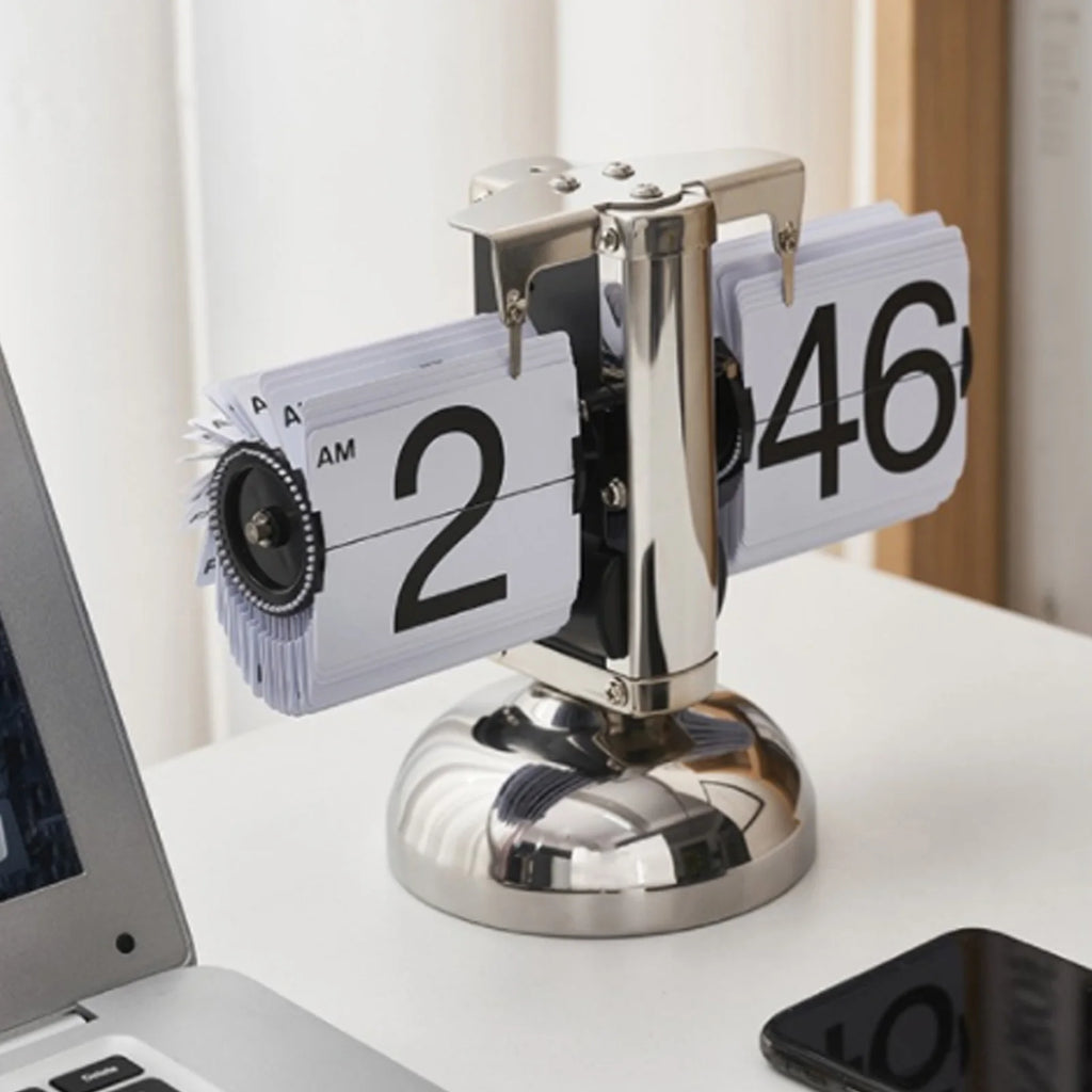 Clock Digital Down Clock Retro Minimalist Single Foot Mechanical Auto Clock Desk Clock for Home Livingroom HIP