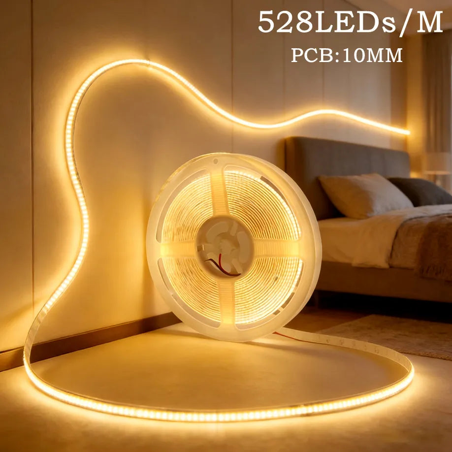 COB LED Strip Light 528 LEDs/m 12V 24V Flexible Tape 1–5m COB LED Strip Light HIP