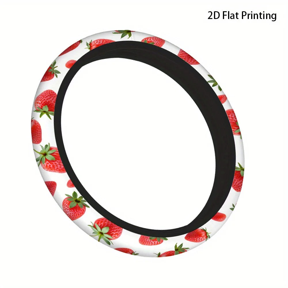 Strawberry Steering Wheel Cover – 15" Breathable Polyester Steering Wheel Cover HIP