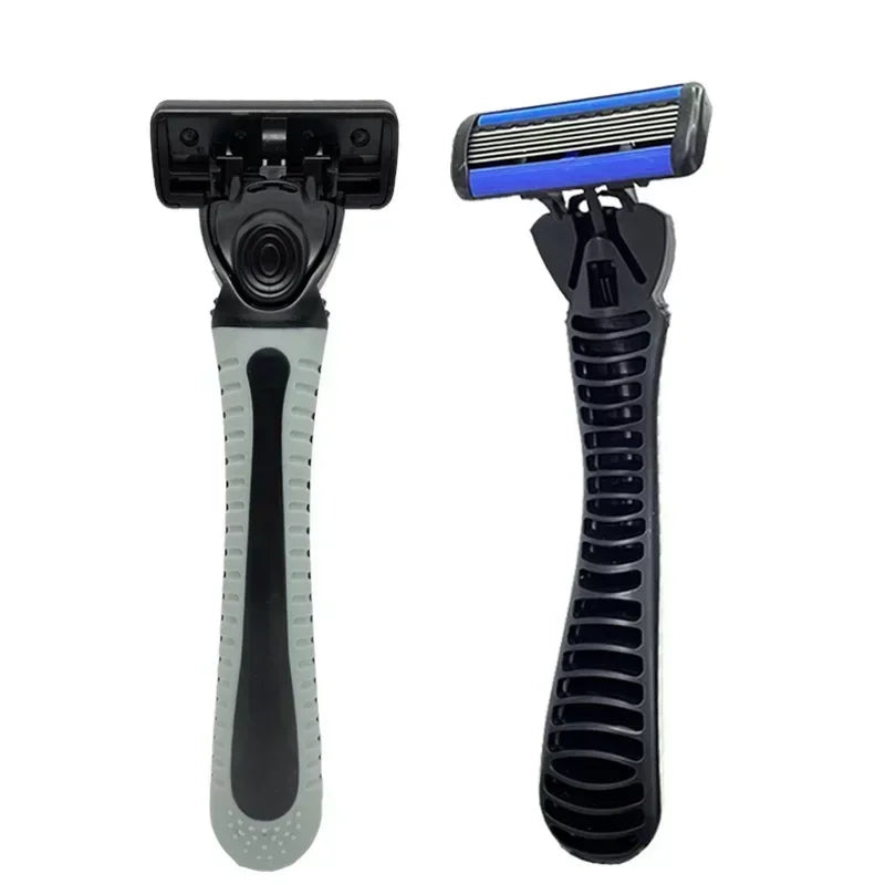 Men's 6-Blade Reusable Safety Razor – Stainless Steel Men's Safety Razor HIP