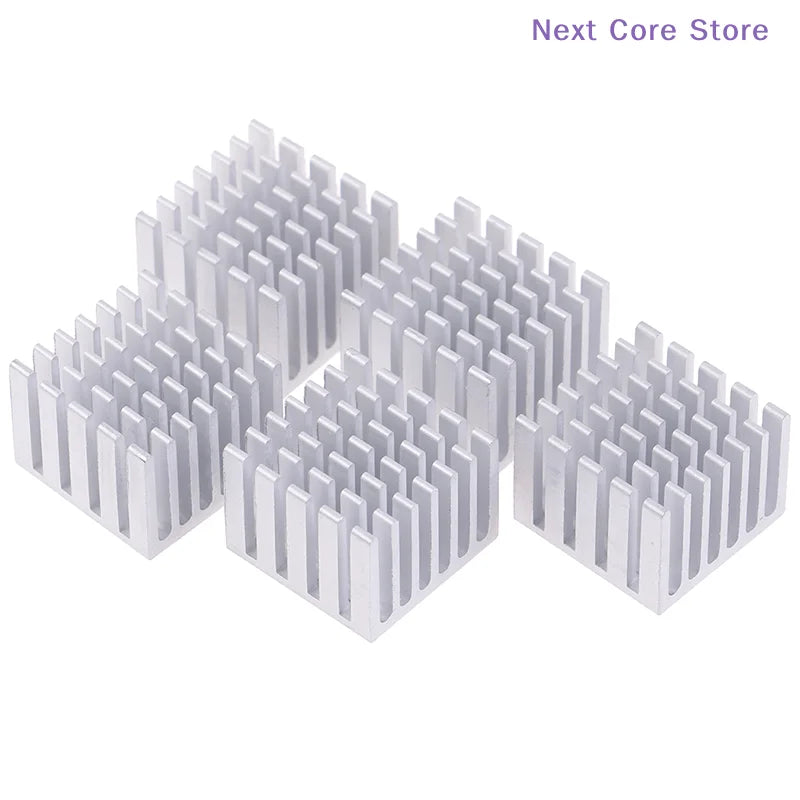 5-Pack Aluminum CPU GPU IC Chip Heatsink – 20x20x15mm DIY CPU GPU Heatsink HIP