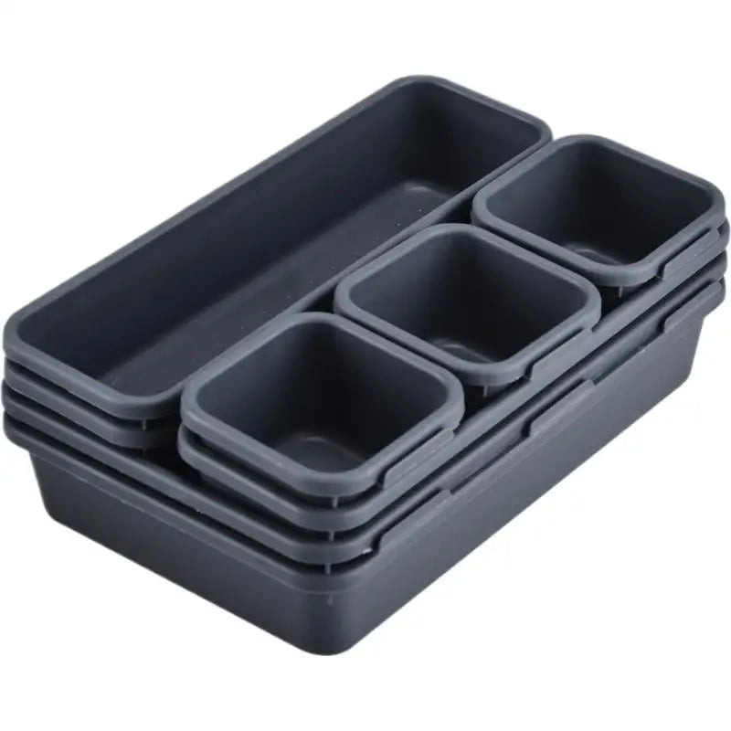 8pc/set Kitchen Bathroom Storage Trays Sundries Jewellery Holder Closet Cover Make Up Organizer Box Storage Drawer Storage Box HIP C