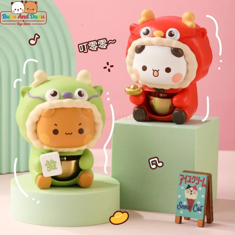 Panda Bubu & Dudu Magnetic Brass Doorbell – Collectible Gift Collectible Figurine HIP