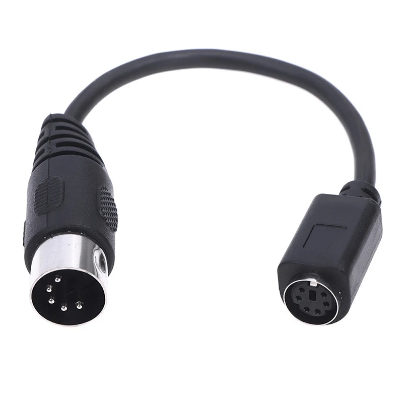 MD 6-Pin Female to DIN 5-Pin Male Keyboard Adapter Cable Keyboard Adapter Cable HIP onesize