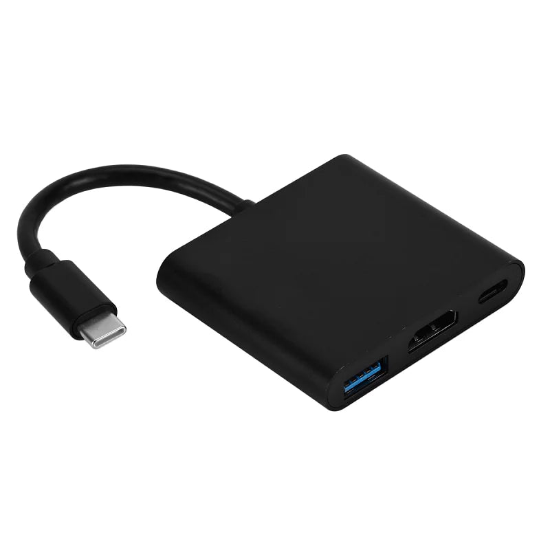USB-C to HDMI 4K Adapter Hub – USB 3.0 & Type-C Charging USB-C Multiport Adapter HIP Black