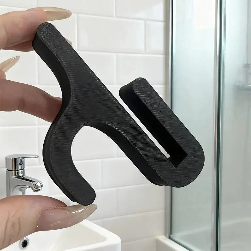 2Pcs Bathroom Hooks Multifunctional Bathroom Towel Hooks Portable Towel Hooks for Bathroom Glass Doors Movable Robe Hooks HIP
