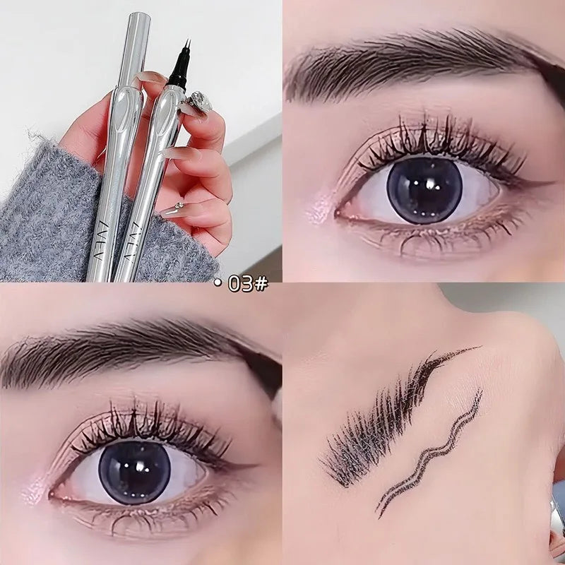 2Point Wild Eyebrow Pencil Long Lasting Easy To Grip Eyebrow Tattoo Waterproof Thin Liquid Lying Silkworm Brow Pen Korean Makeup HIP 03