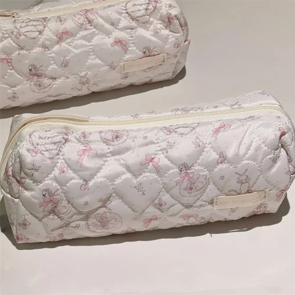 Pink Swan Quilted Pencil Case – Large Capacity Kids Pen Pouch Quilted Pencil Case HIP