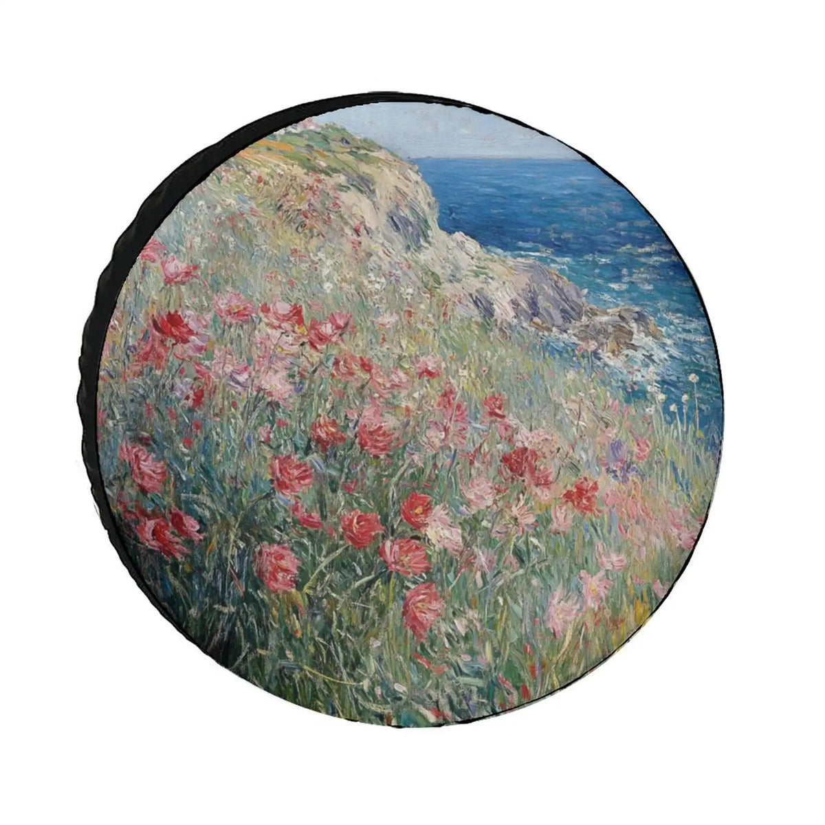 Floral Spare Tire Cover – Waterproof UV Protection Universal Fit Spare Tire Cover HIP WHITE 17in