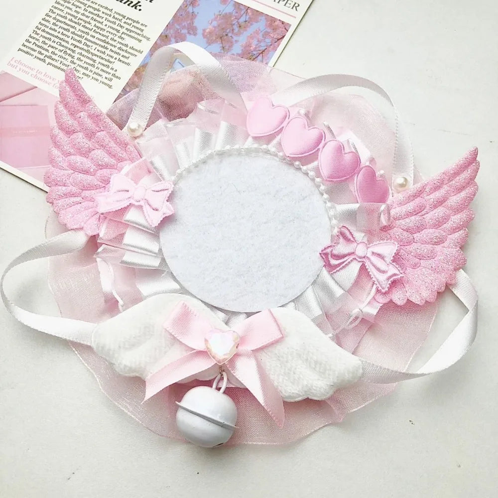 Kawaii 58mm Can Badge Cover – Lace Wings & Bow Holder Badge Display Case HIP Pink