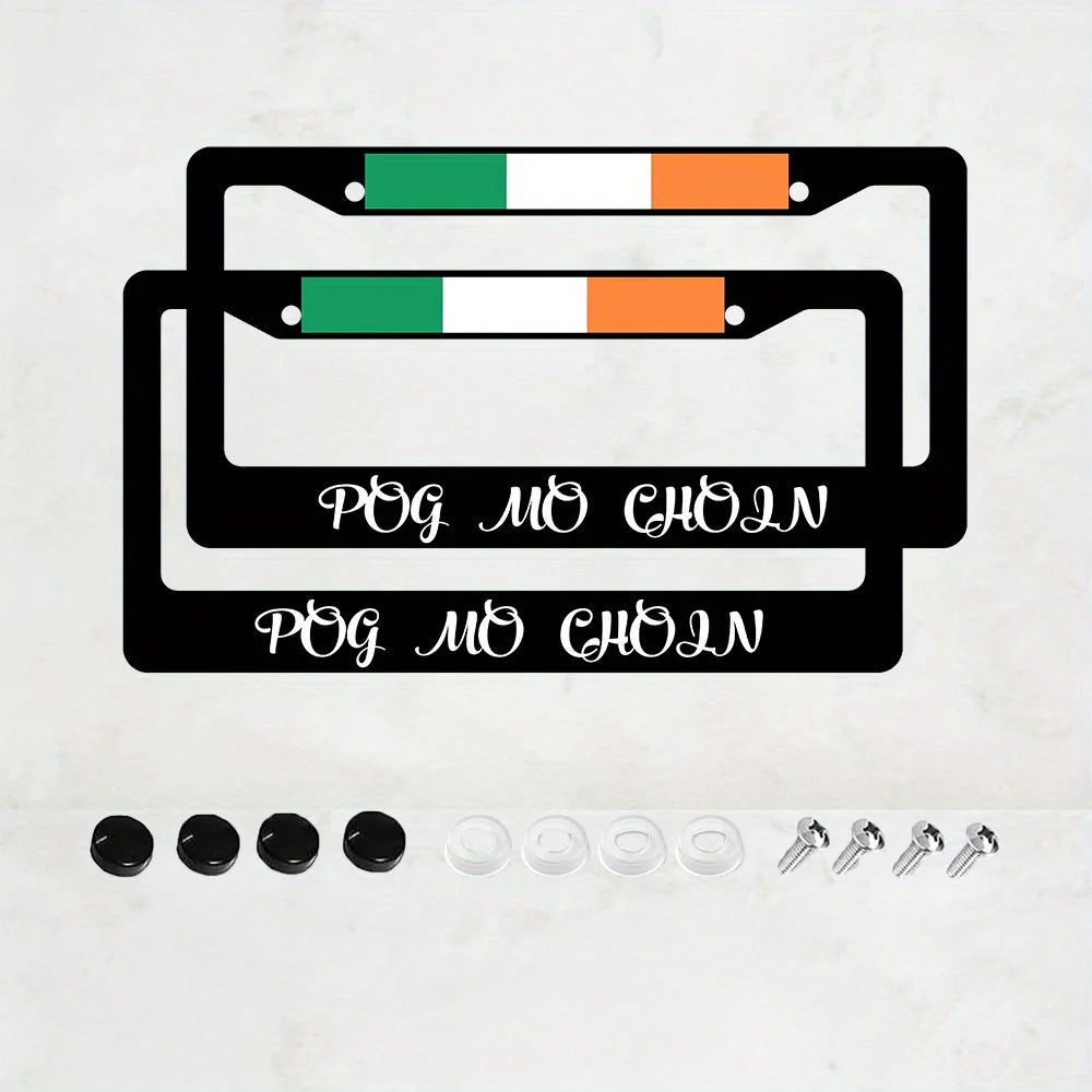Irish Flag Gaelic License Plate Frame – Aluminum 6x12" License Plate Frame HIP 1