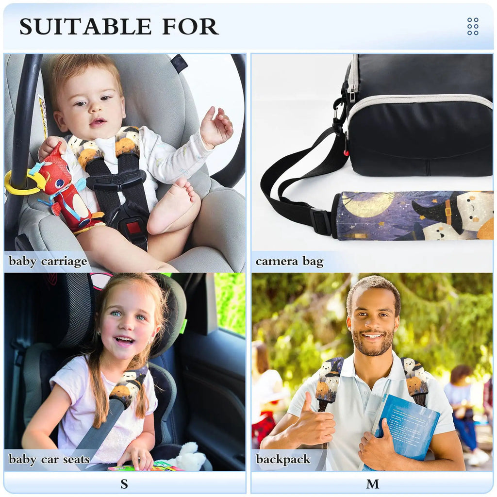 2-Pack Flannel Seat Belt Covers – Soft Padded Shoulder Strap Seat Belt Cover HIP