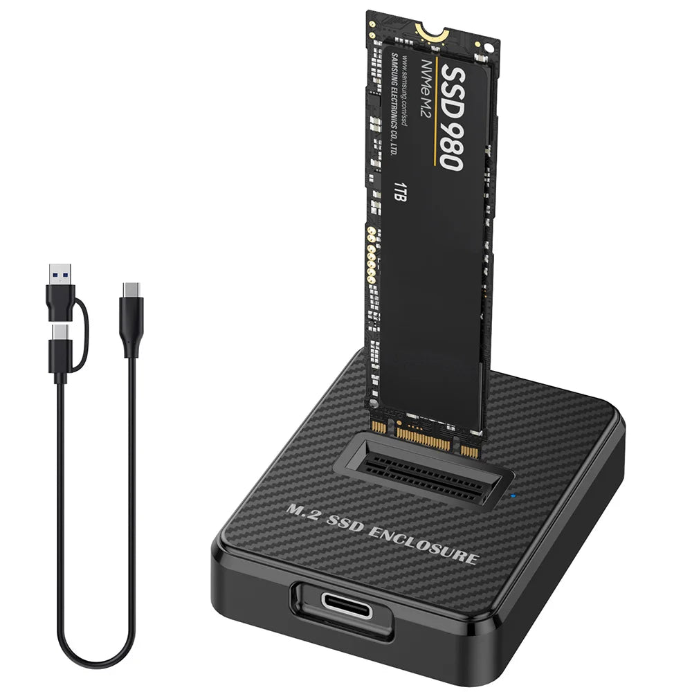 M.2 NVMe & SATA SSD Enclosure | USB-C External Drive Case SSD Enclosure HIP