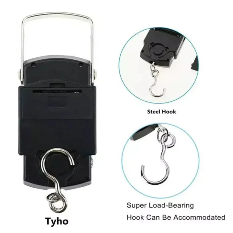 50kg Portable Digital Hanging Scale with Retractable Tape Digital Hanging Scale HIP