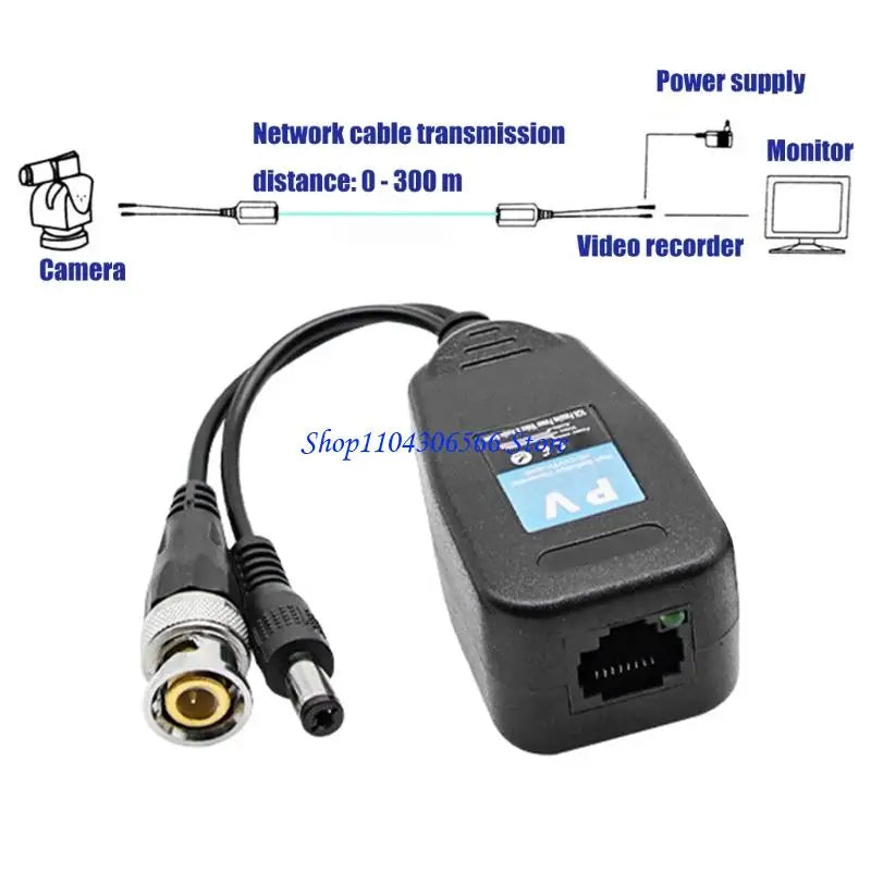 ABS Video Balun CCTV Signal Transmitter – Up to 500m Range Video Balun Transmitter HIP
