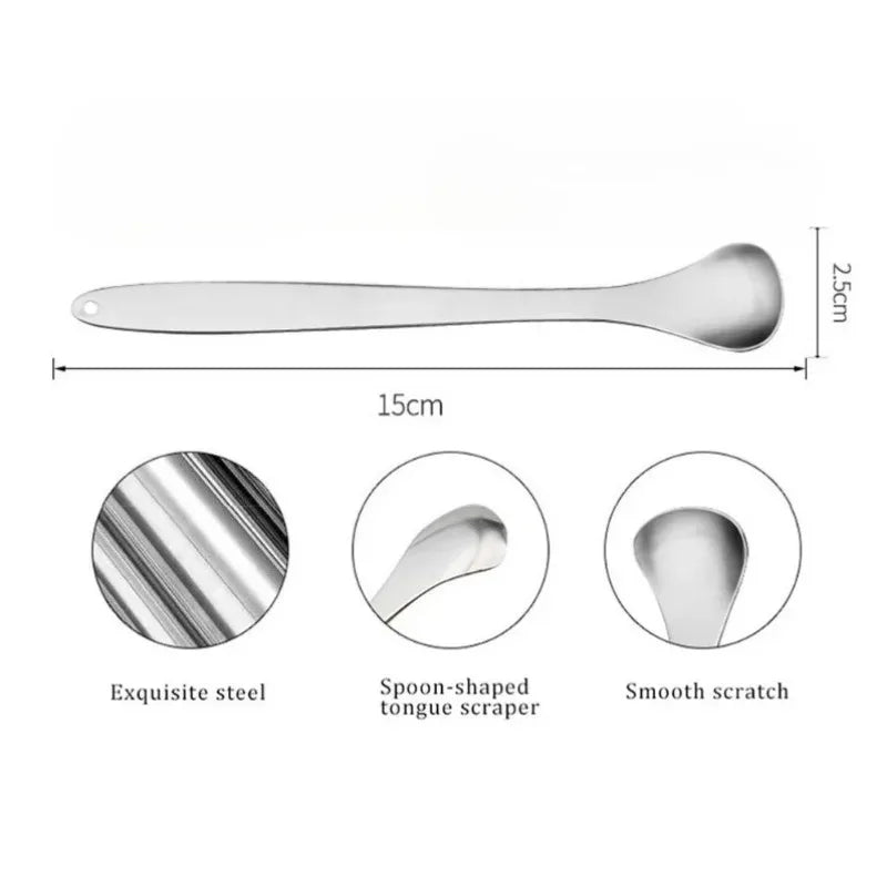 Stainless Steel Tongue Scraper – Reusable Oral Care Tool Tongue Scraper HIP