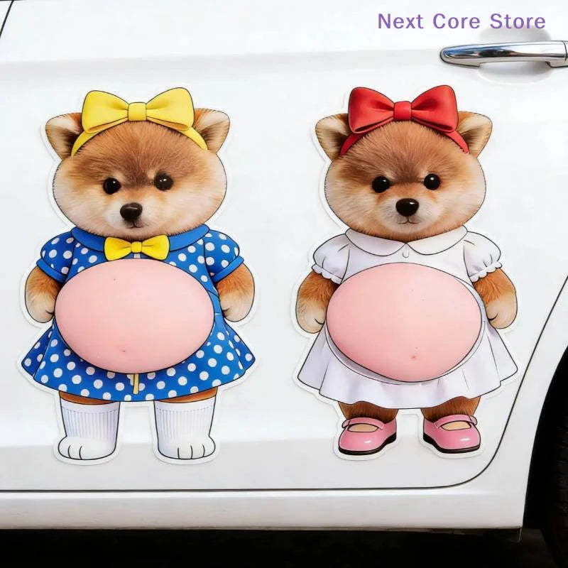 Kawaii 3D Cat & Dog Silicone Belly Stickers | DIY Phone & Car 3D Silicone Stickers HIP