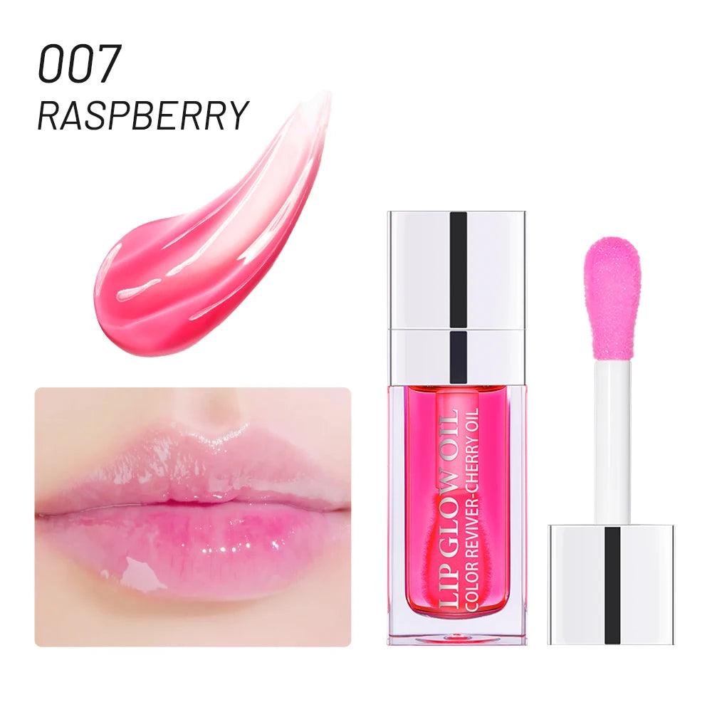 Crystal Jelly Lip Gloss 10Colors Moisturizing Plumping Clear Tinted Lip Plumper Lips Makeup Lip Oil Care HIP 007 raspberry