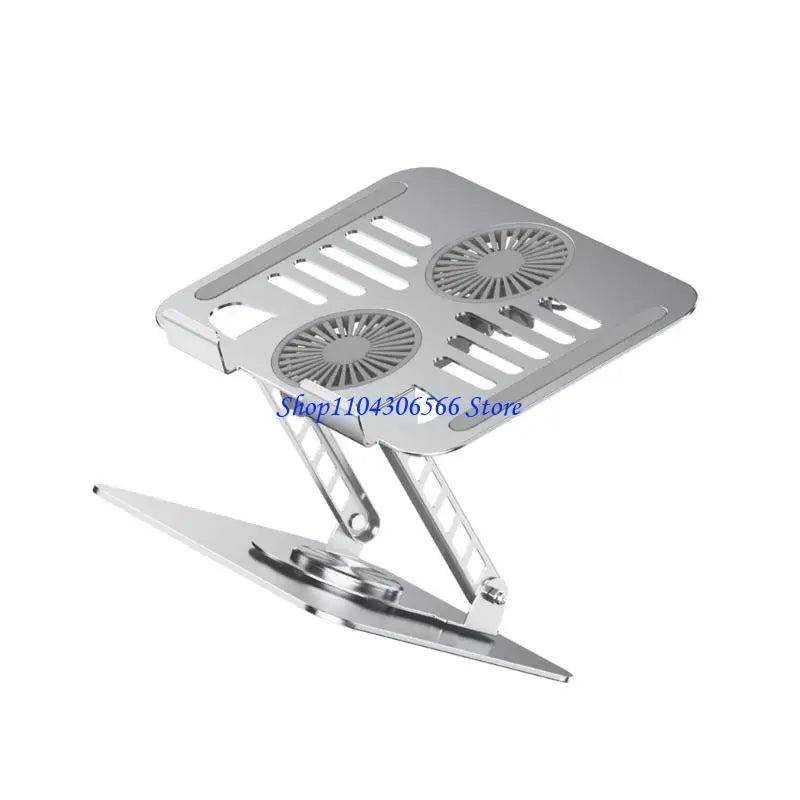 Aluminum Alloy Laptop Stand – Dual Fan, Anti-Slip, Up to 17.3" Laptop Cooling Stand HIP