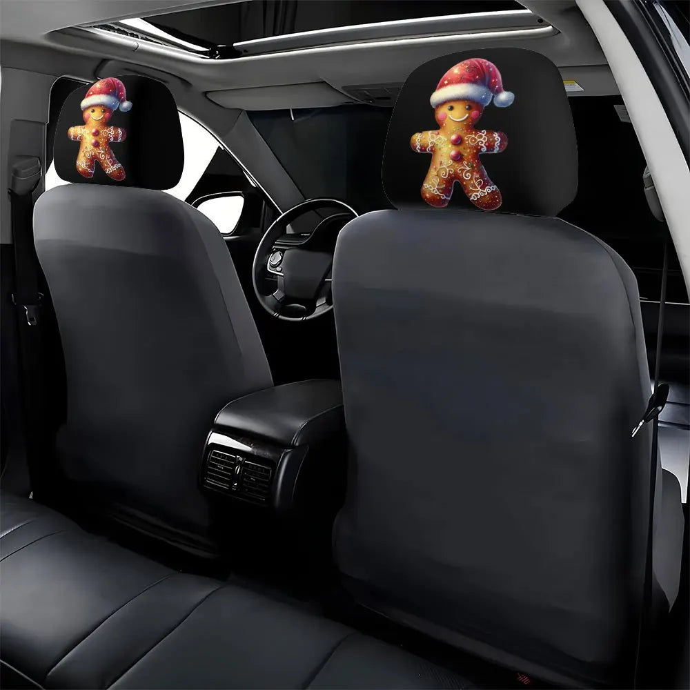 2-Pack Christmas Gingerbread Man Car Headrest Covers Car Headrest Covers HIP