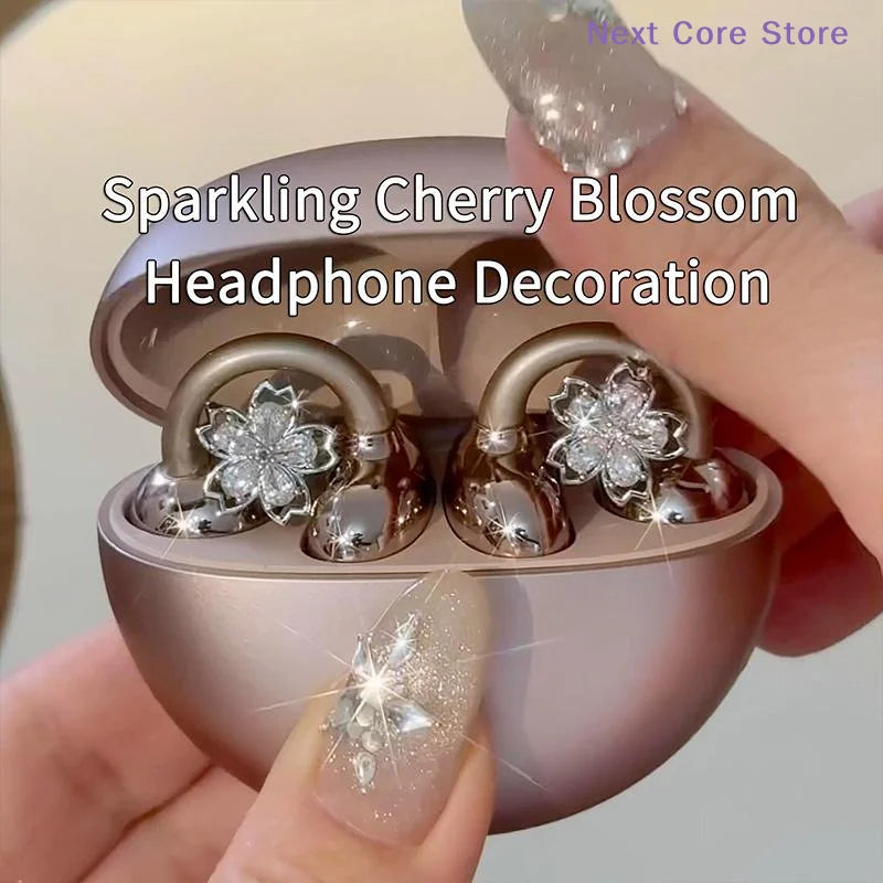 Rhinestone Flower Earbud Clip – Shining Earphone Accessory Earbud Accessory Charm HIP